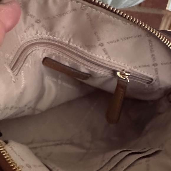 Michael Kors Adele Medium Dome Leather Gold Tone Studded Crossbody/Luggage Bag - Picture 7 of 9